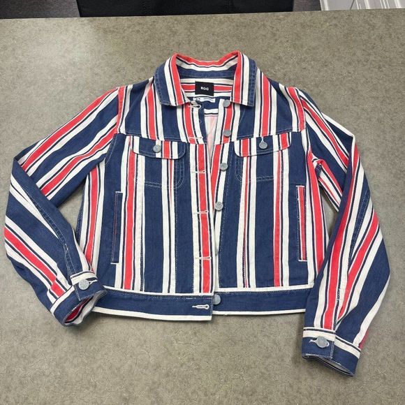 Striped Denim Jacket - Picture 1 of 3